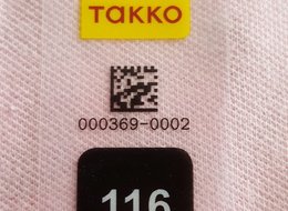 inotec Photo of Barcode RFD Texilkennzeichnung Takko Detail