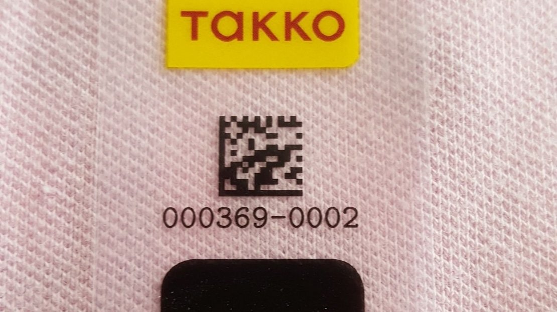 inotec Photo of Barcode RFD Texilkennzeichnung Takko Detail