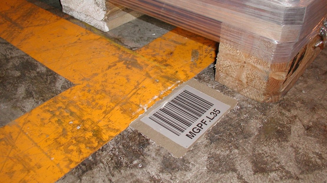 inotec Barcode Bodenmarkierung Floortag Palette