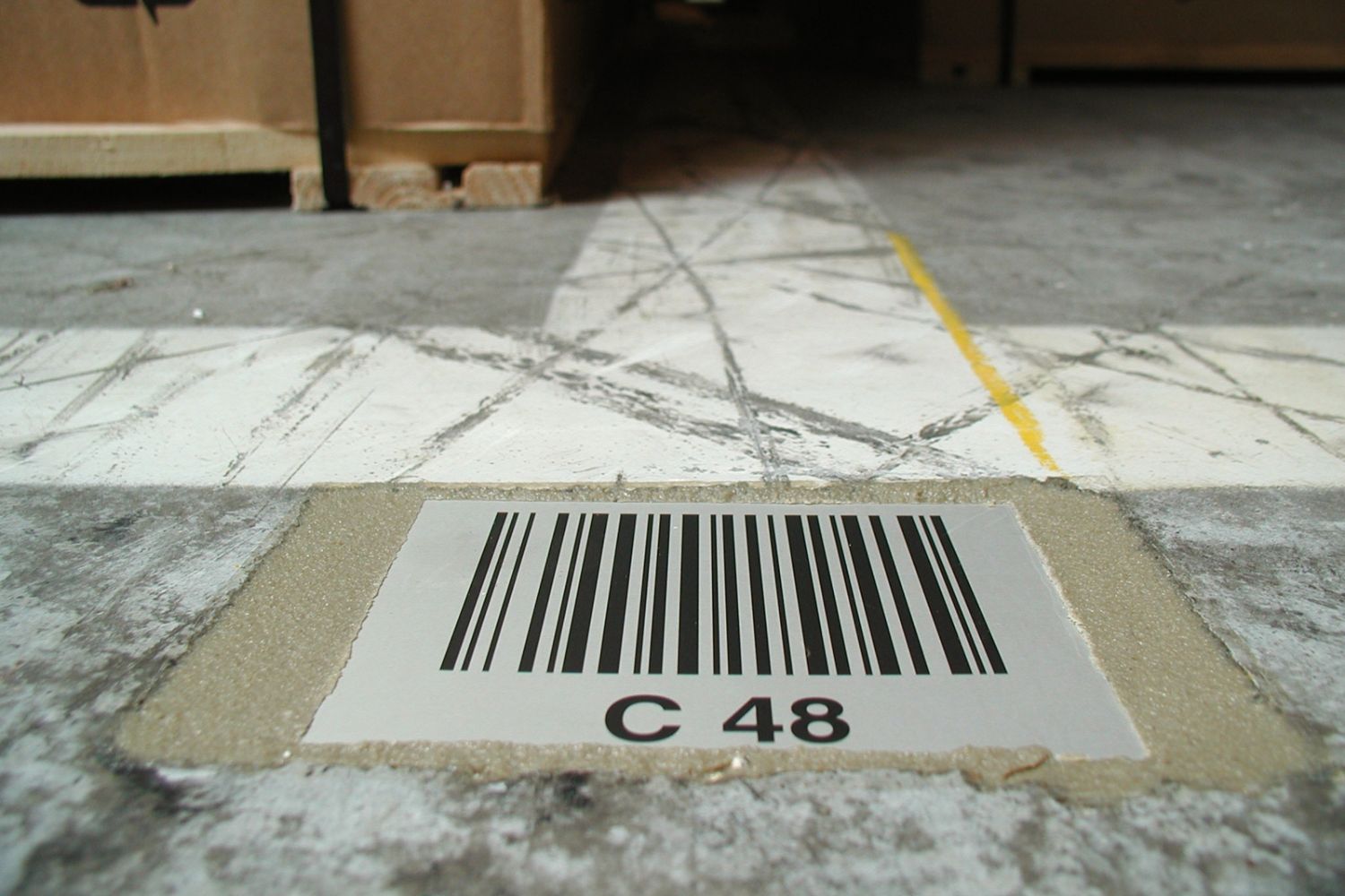inotec Barcode Bodenmarkierung Floortag